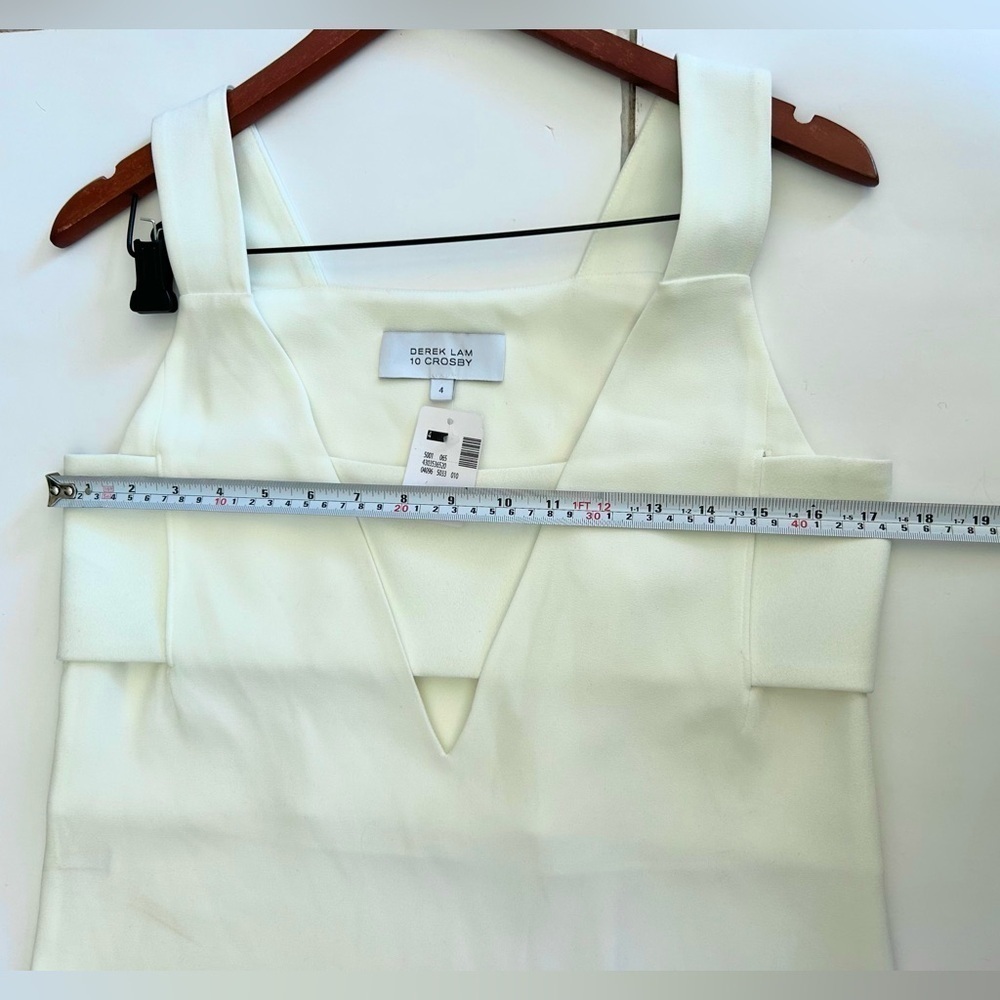 Derek Lam 10 Crosby Women's Sz 4 White Downtown Cut-Out Crepe Tank $455 - Picture 9 of 10